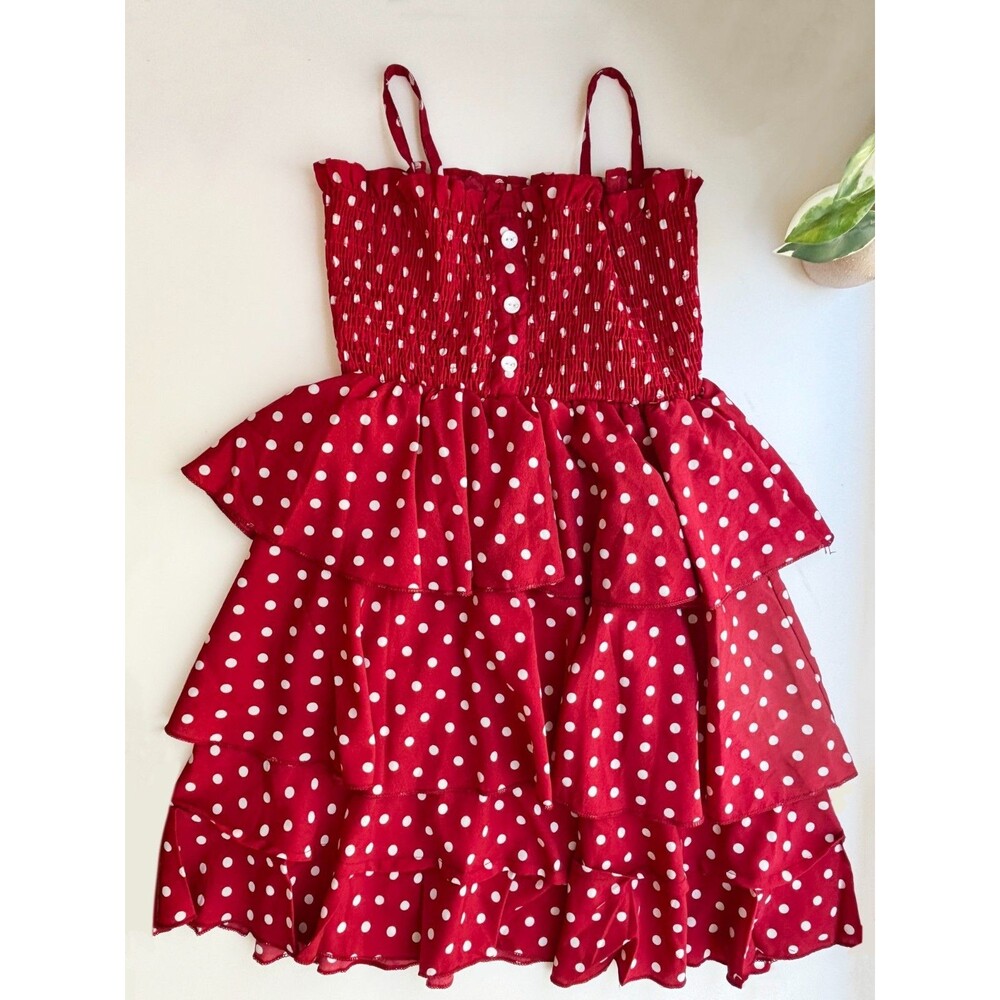 Girls Minnie Mouse Inspired Polka Dot Dress Size 8Y